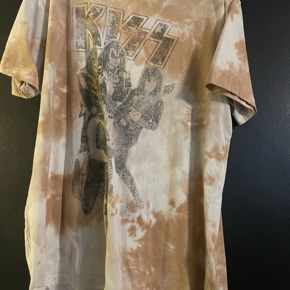 KISS Graphic Tie-Dye Men's Shirt - Brown